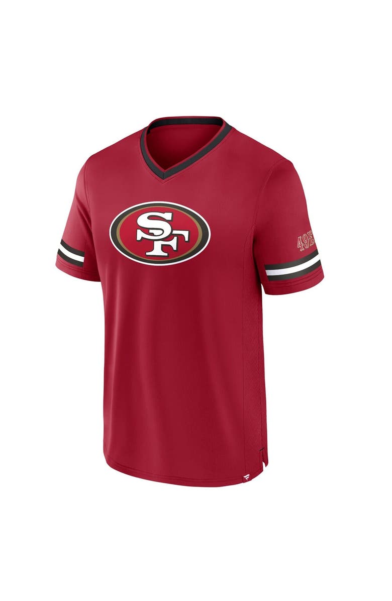 FANATICS Men's Fanatics Scarlet San Francisco 49ers Stripe Stacking T-Shirt, Alternate, color, Scarlet