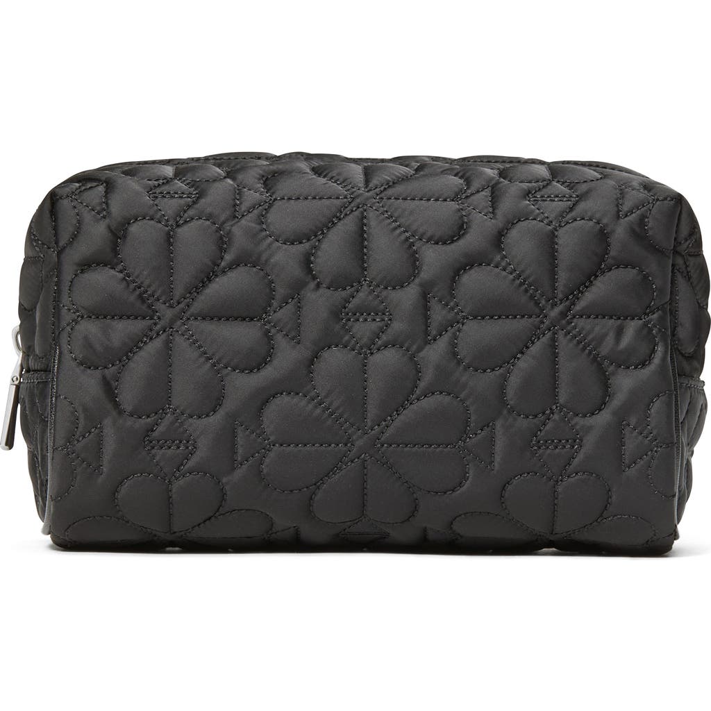 Kate Spade New York Small Tilly Quilted Fabric Cosmetics Case In Black