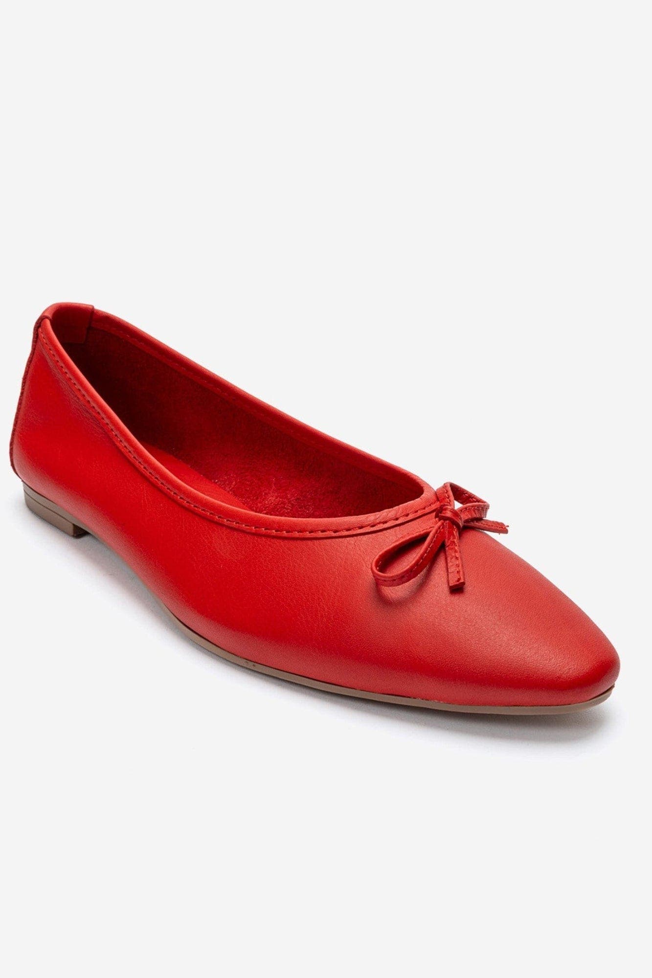 Umiel Leather Bow Ballet Flat, Alternate, color, Red