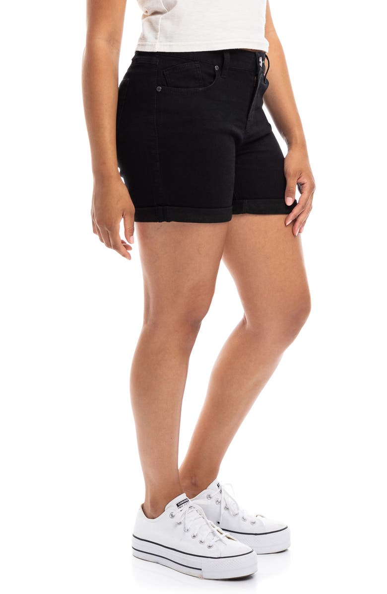 1822 Denim High Waist Cuff Denim Shorts, Alternate, color, 