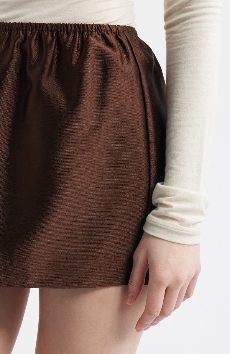 Reformation Elva Metallic Miniskirt, Alternate, color, Cafe