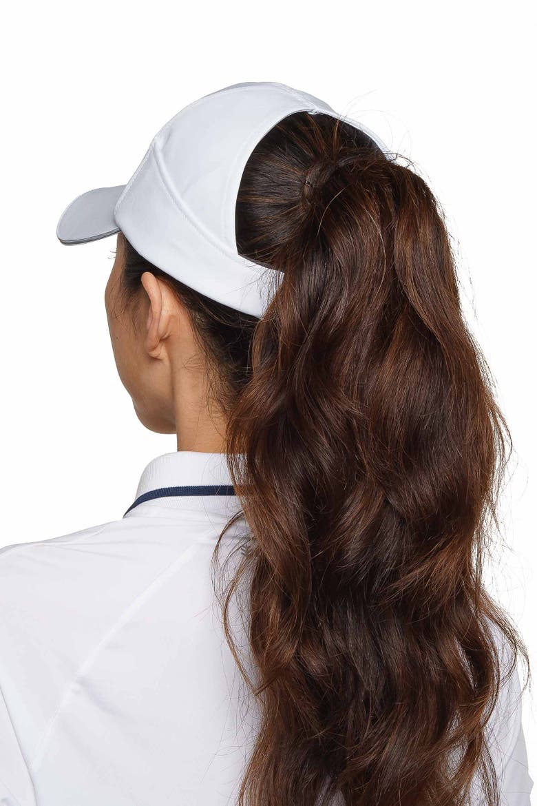 Women's Racket Padel Ponytail Cap, UPF 50+ Sun Protection, Alternate, color, White