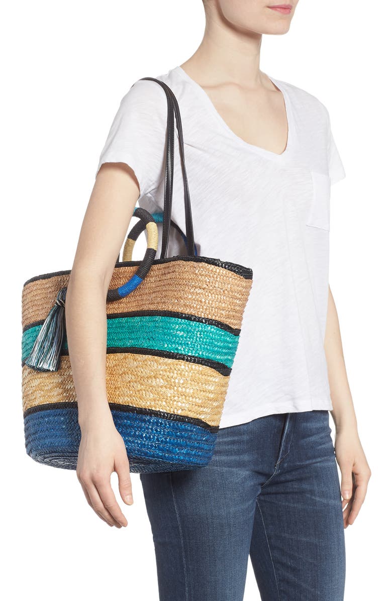 Rebecca Minkoff Woven Straw Tote, Alternate, color,