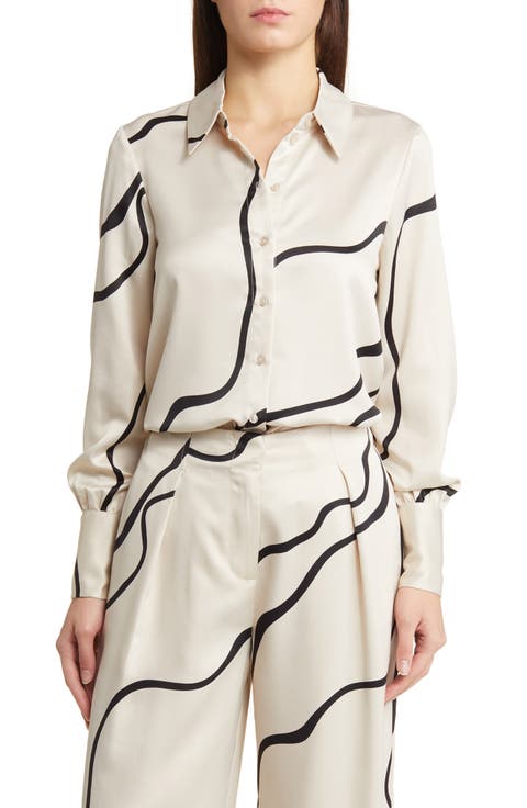 Merle Abstract Print Button-Up Shirt