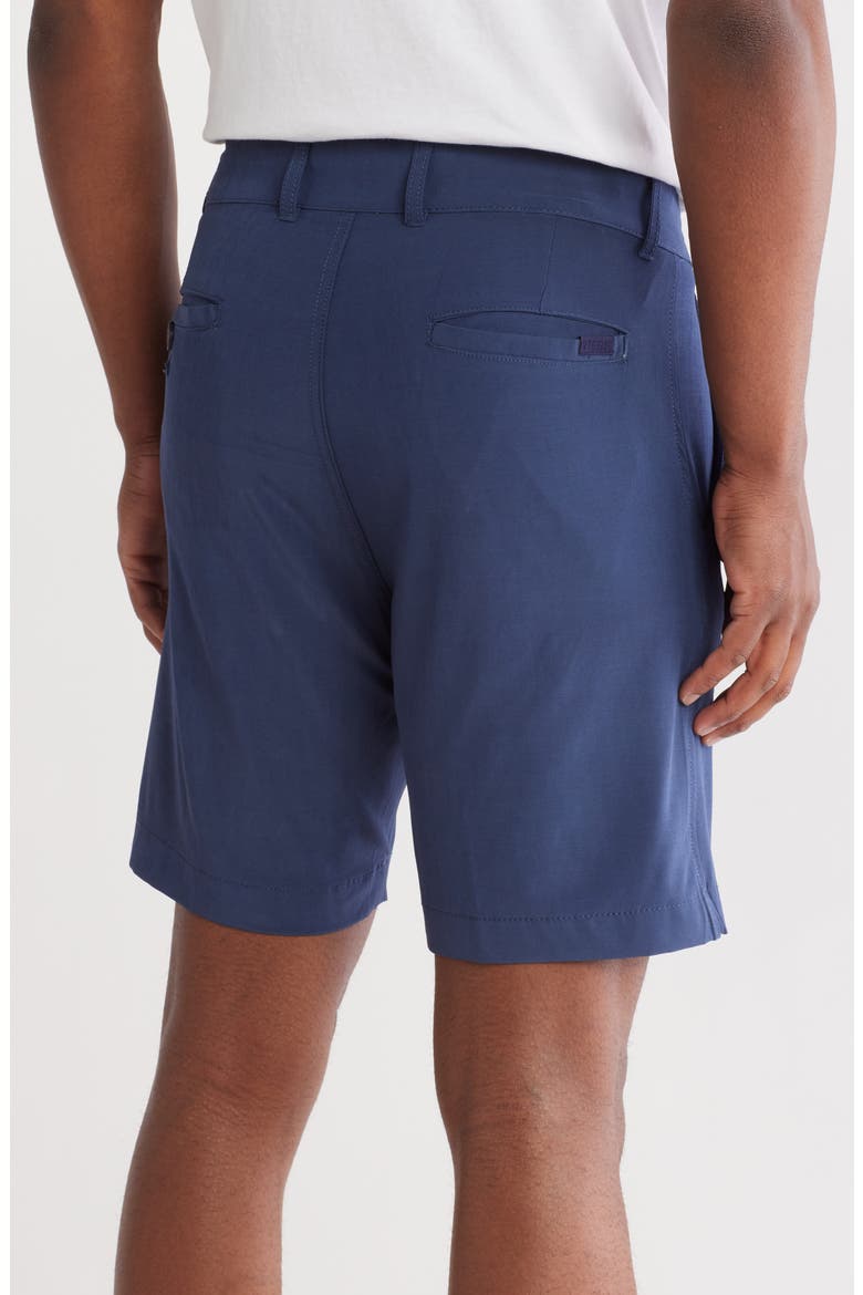 Heathered Flat Front Shorts, Alternate, color, HEATHER NAVY
