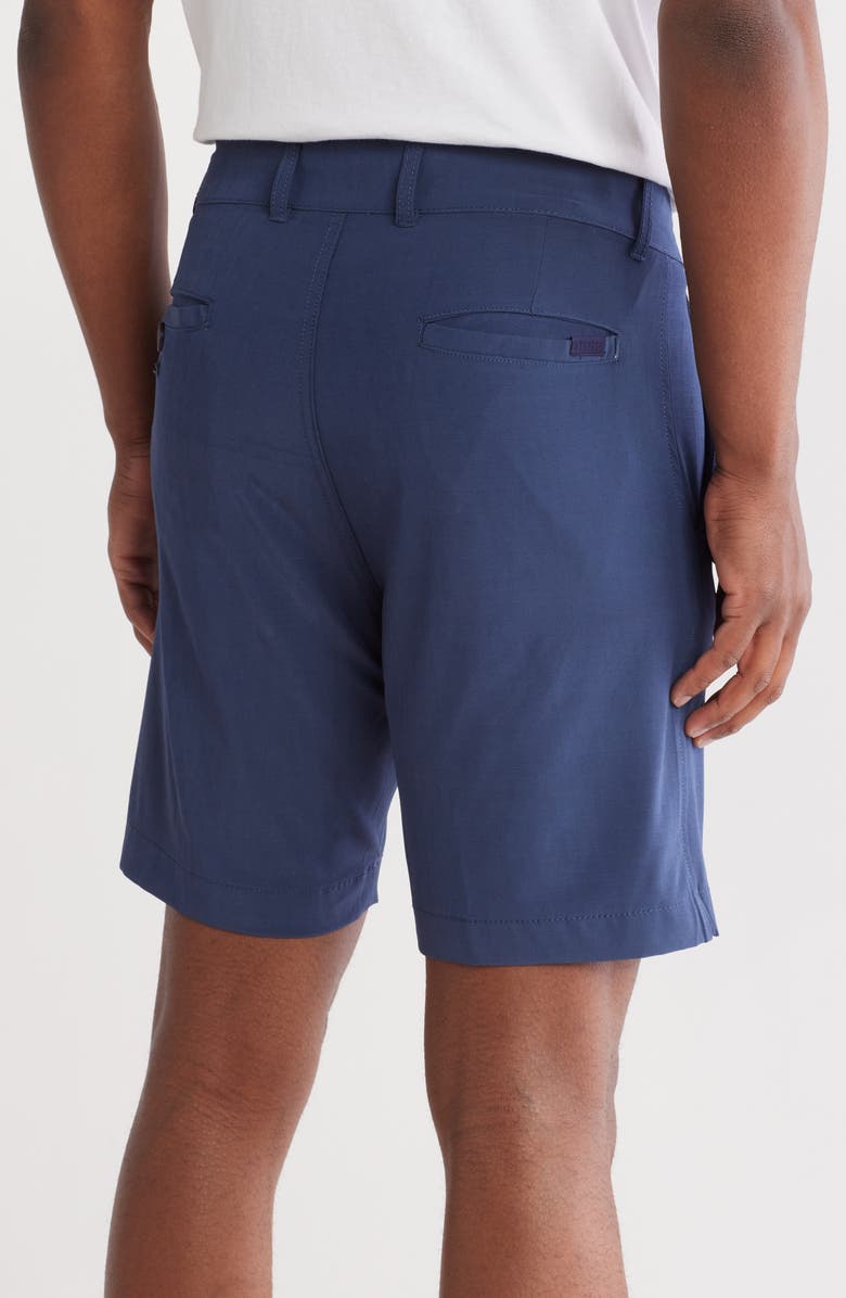 Vintage 1946 Heathered Flat Front Shorts, Alternate, color, Heather Navy