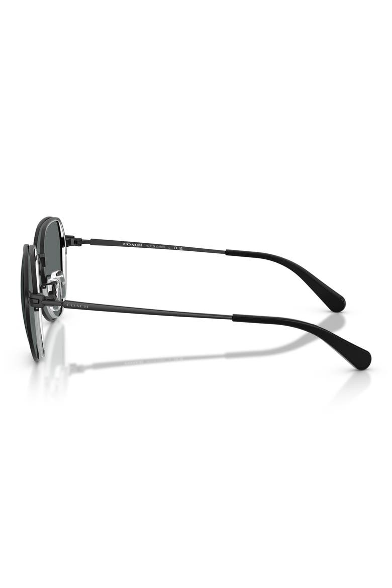 52mm Polarized Irregular Sunglasses, Alternate, color, SATIN BLACK / GREY SOLID POLAR