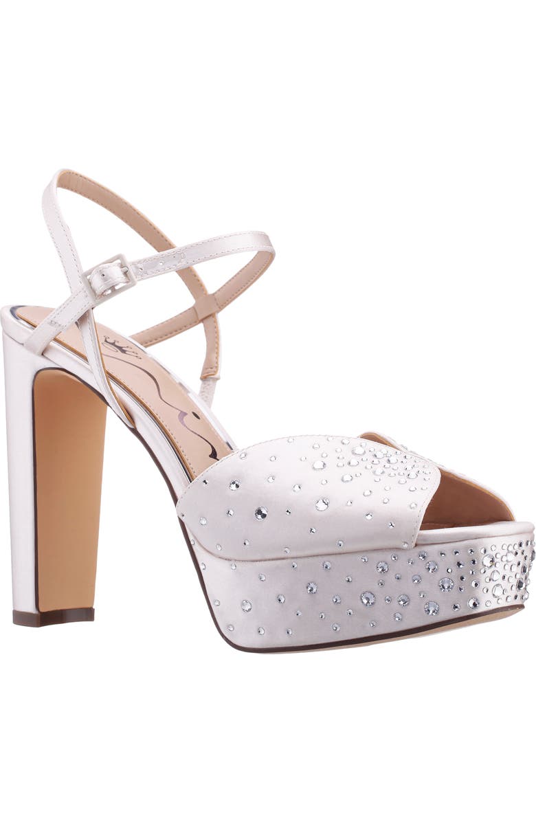 Nina Addison Slingback Peep Toe Platform Sandal, Main, color, Ivory