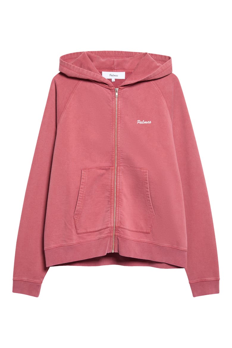 Logo Zip Hoodie, Main, color, RED