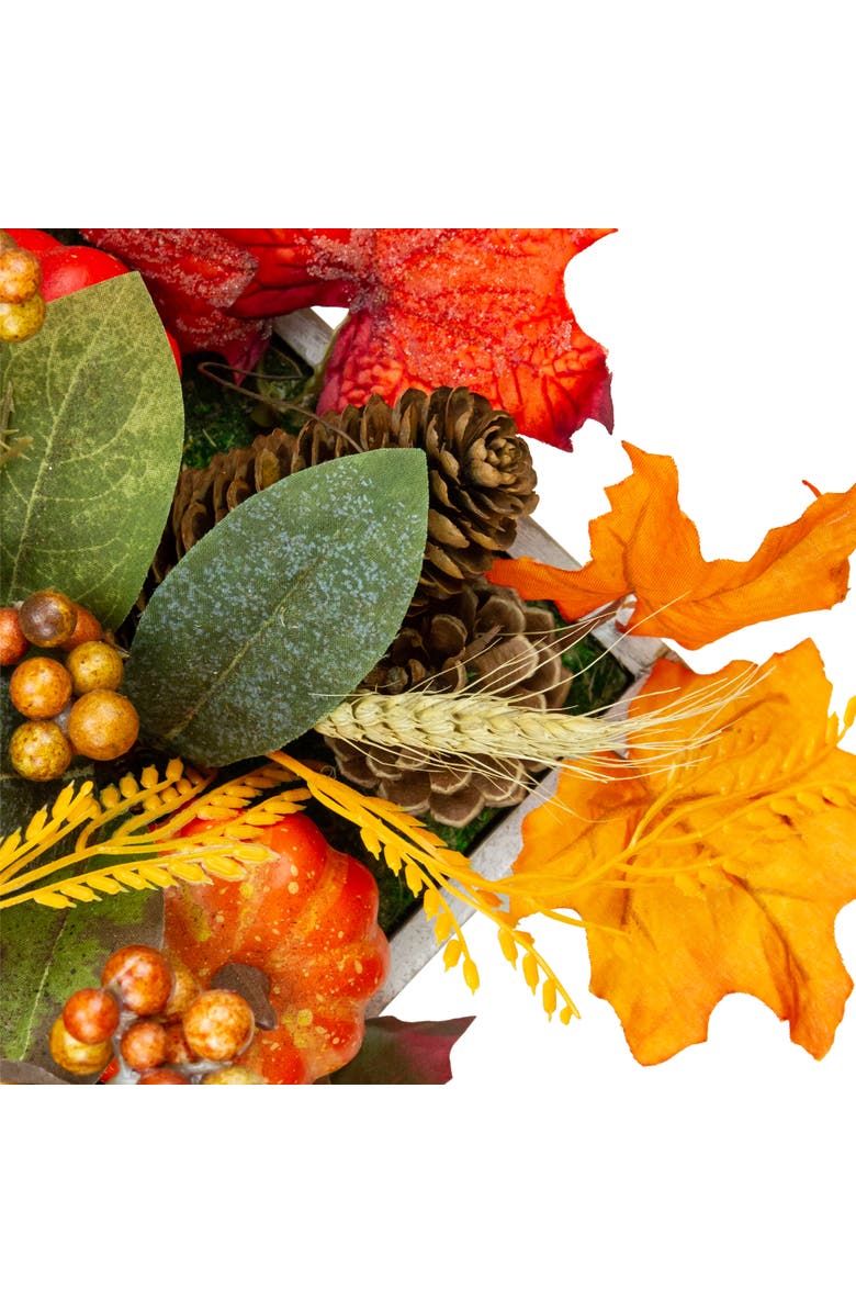 Northlight Pumpkins, Wheat and Pinecones 'Thankful' Wood Box Fall Harvest Centerpiece - 21", Alternate, color, 