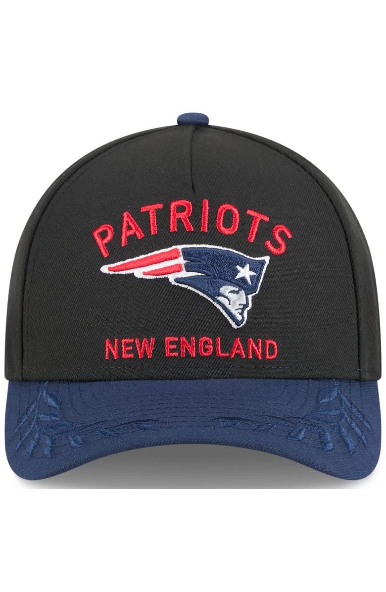 New Era Men's New Era Black/Navy New England Patriots 2025 NFL Draft 9FORTY A-Frame M-Crown Adjustable Hat, Alternate, color, Black