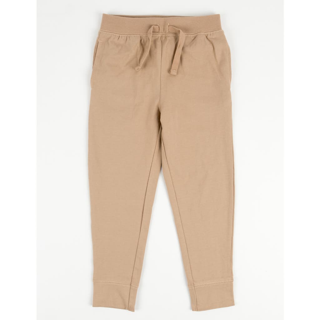 Leveret Kids 100% Cotton Lightweight Jogger Pants In Brown