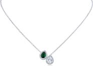 CZ by Kenneth Jay Lane Pear Shape Cubic Zirconia Double Pendant Necklace
