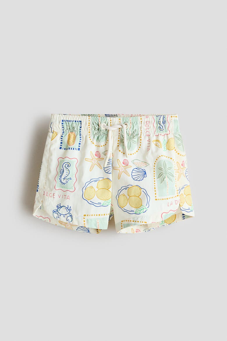 Patterned Swim Shorts, Main, color, White/La Dolce Vita