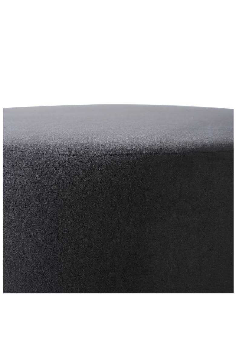 Column Round Ottoman, Alternate, color, BLACK