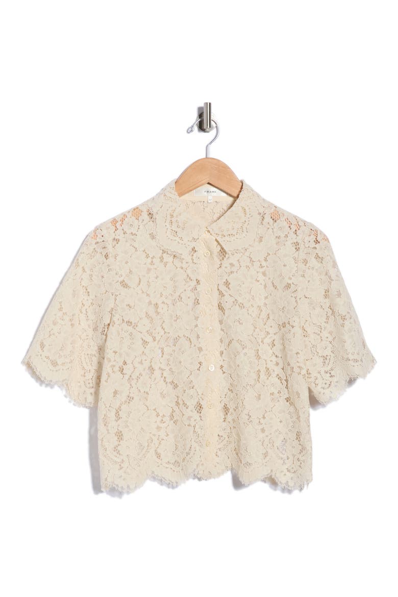The Bloom Lace Shirt, Alternate, color, CREAM