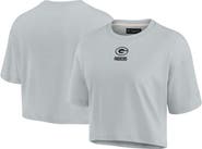 Fanatics Signature Women's Fanatics Gray Green Bay Packers Elements Super Soft Boxy Cropped T-Shirt