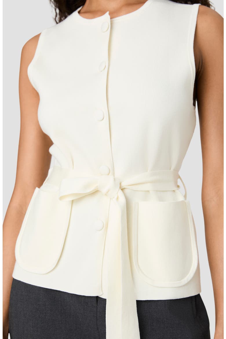 Maxime Tie Waist Vest, Alternate, color, PORCELAIN CREAM (MAXIME)