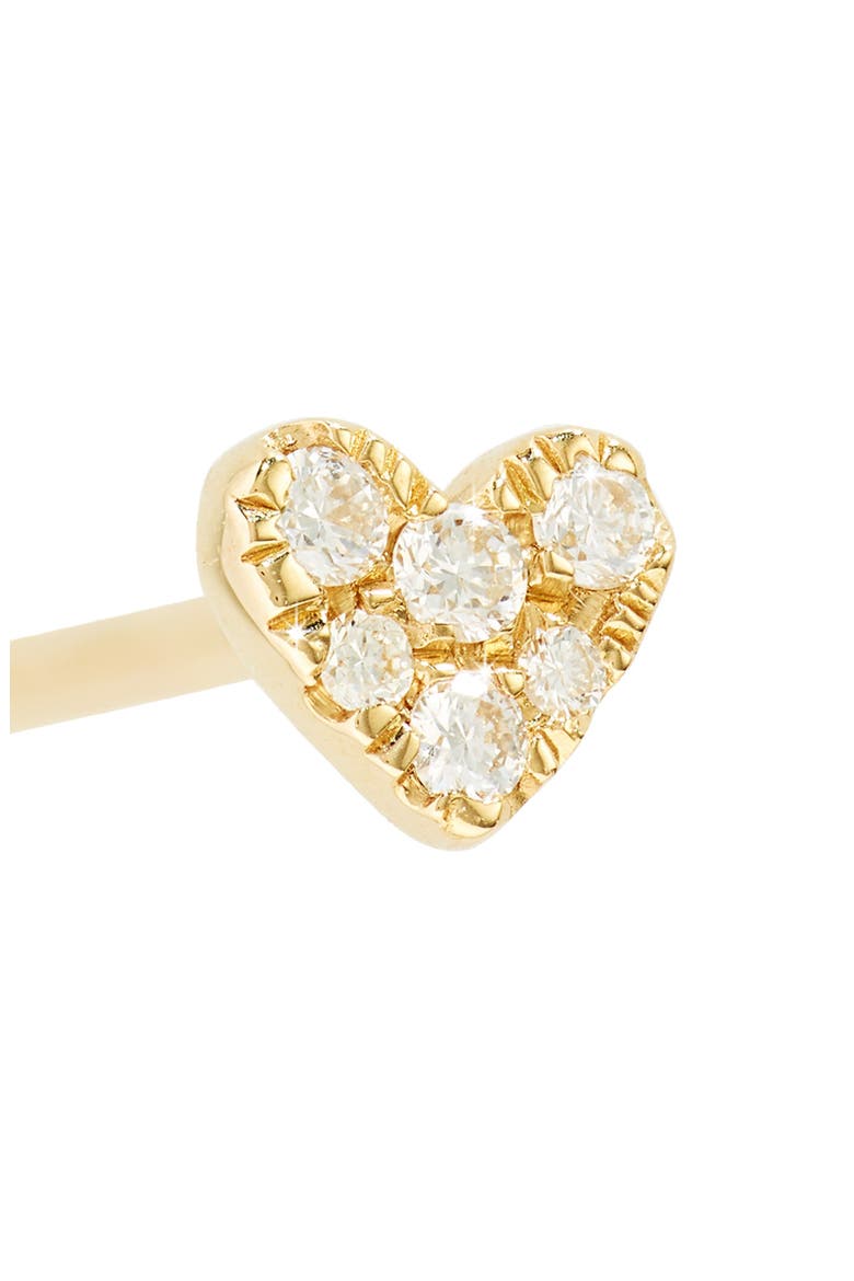 Simple Obession Pavé Diamond Heart Stud Earrings (Nordstrom Exclusive), Alternate, color, 18K YELLOW GOLD