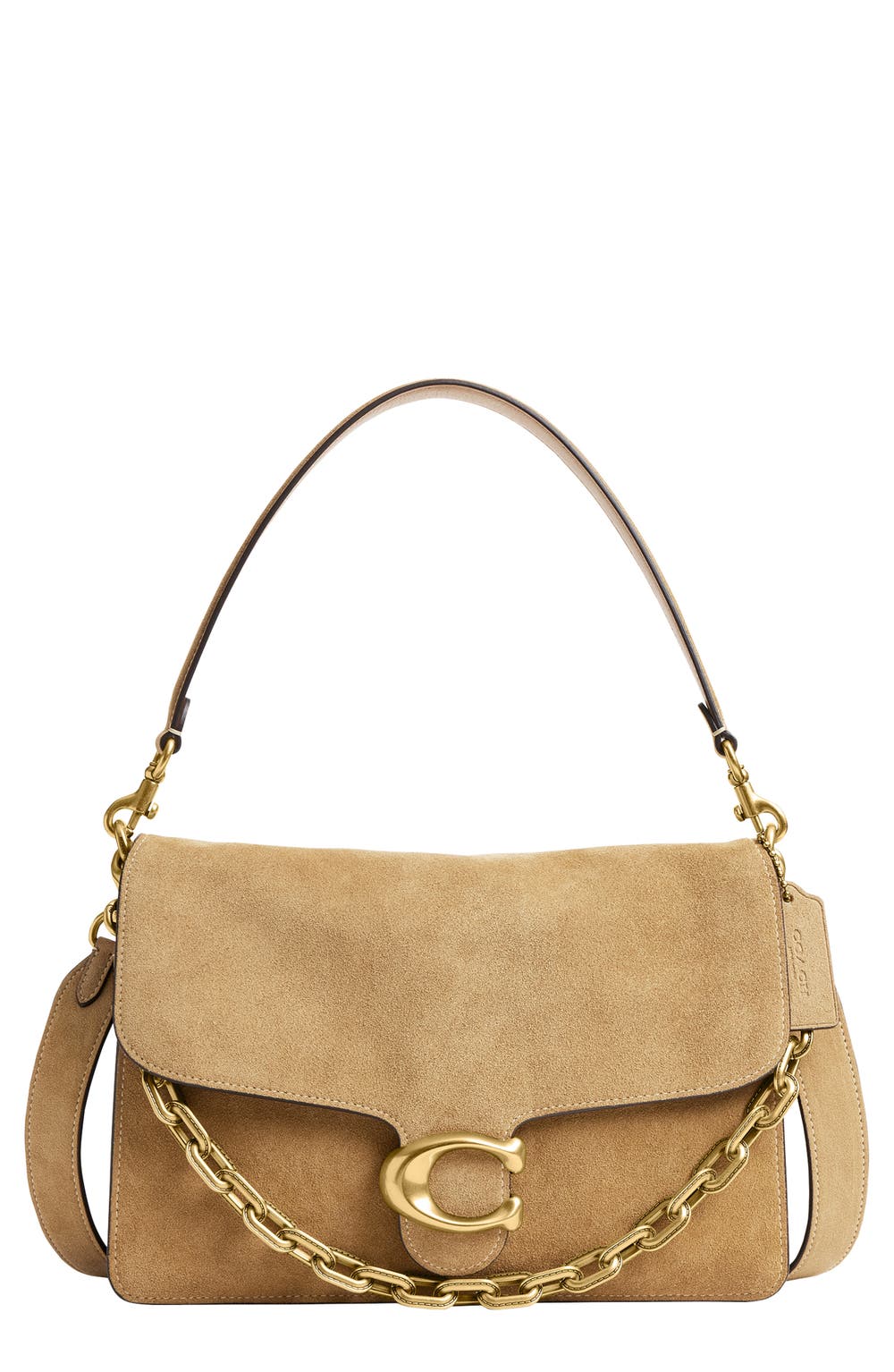 Chain Tabby 30 Suede Shoulder Bag, color, SAND