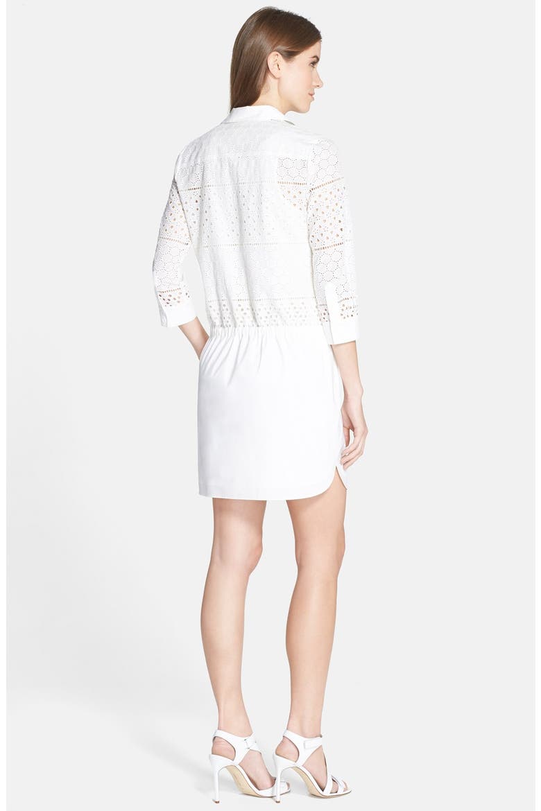 by Cynthia Steffe 'Dee' Eyelet Cotton Shirtdress, Alternate, color, LILY WHITE