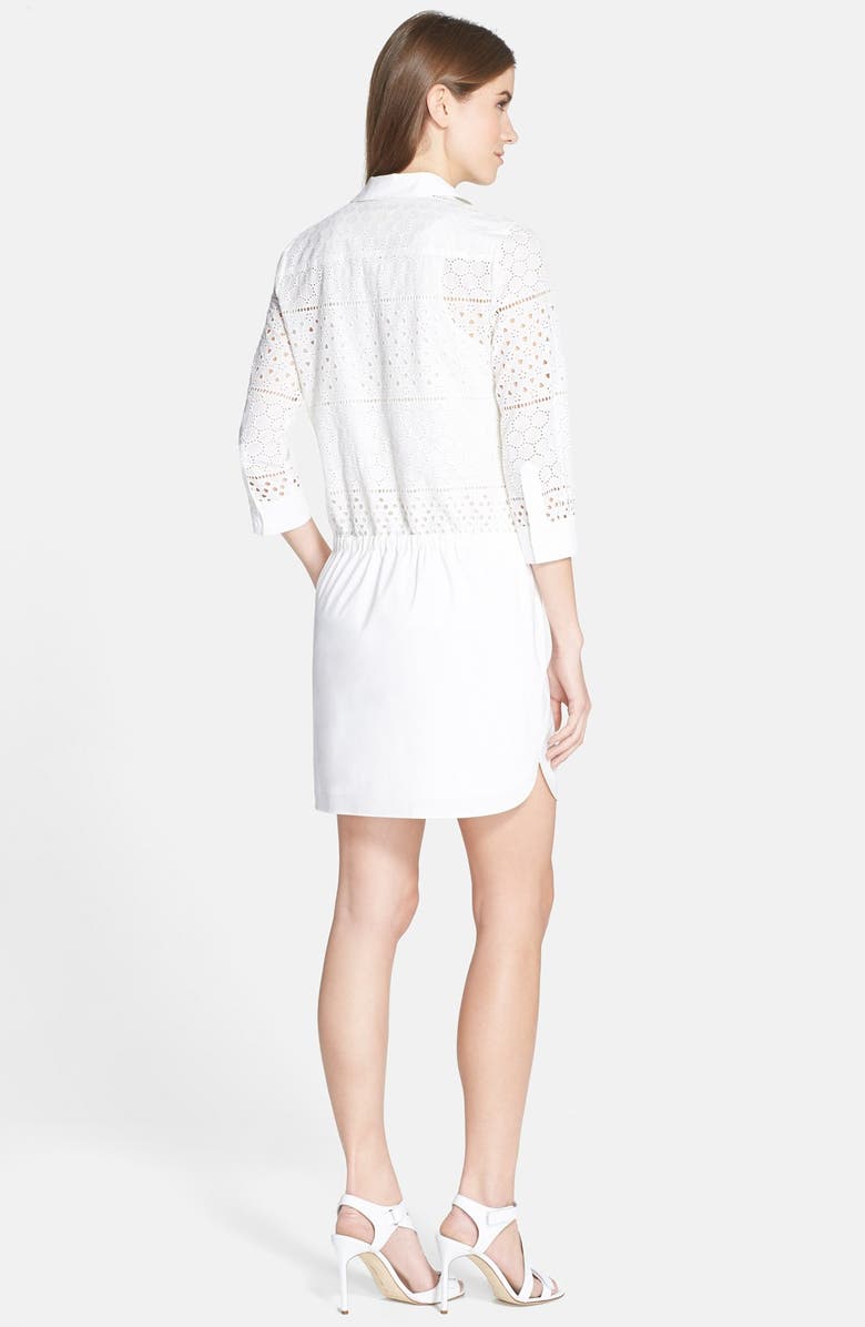 CeCe by Cynthia Steffe 'Dee' Eyelet Cotton Shirtdress, Alternate, color, 