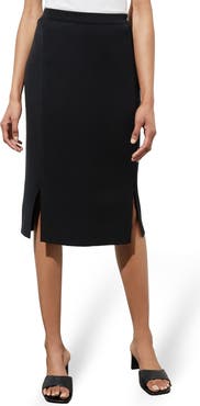 Ming Wang Front Slit Knit Pencil Skirt