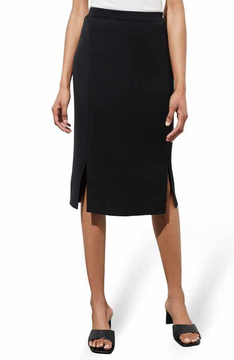 Front Slit Knit Pencil Skirt