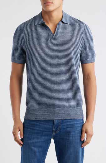 Faherty Stripe Linen Sweater Polo
