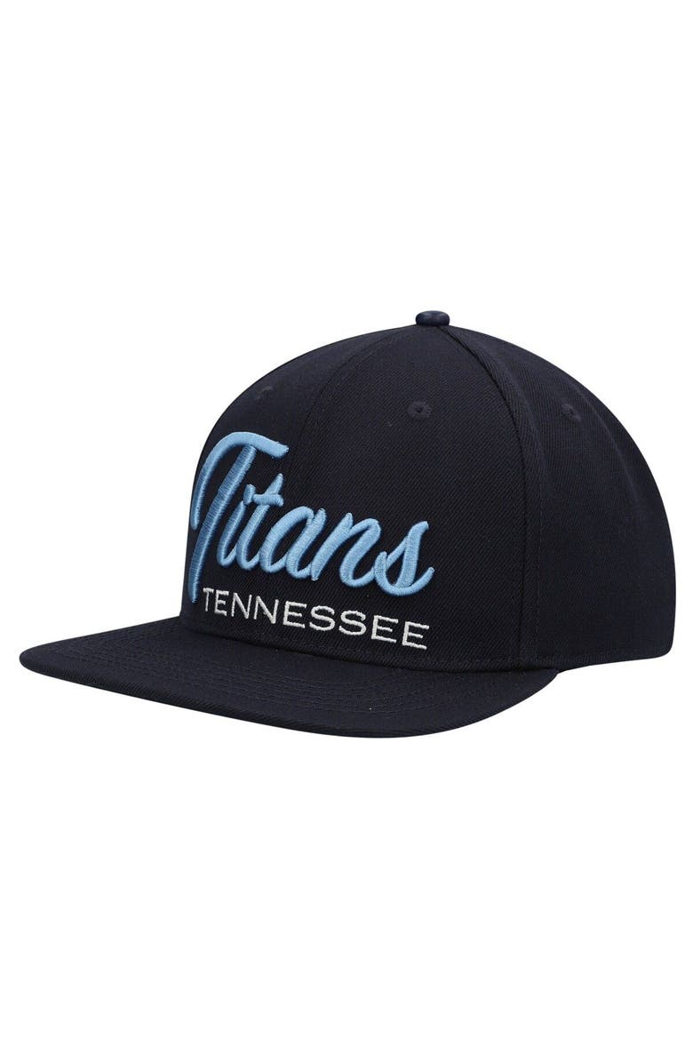 PRO STANDARD Men's Pro Standard Navy Tennessee Titans Script Wordmark Snapback Hat, Alternate, color, Navy