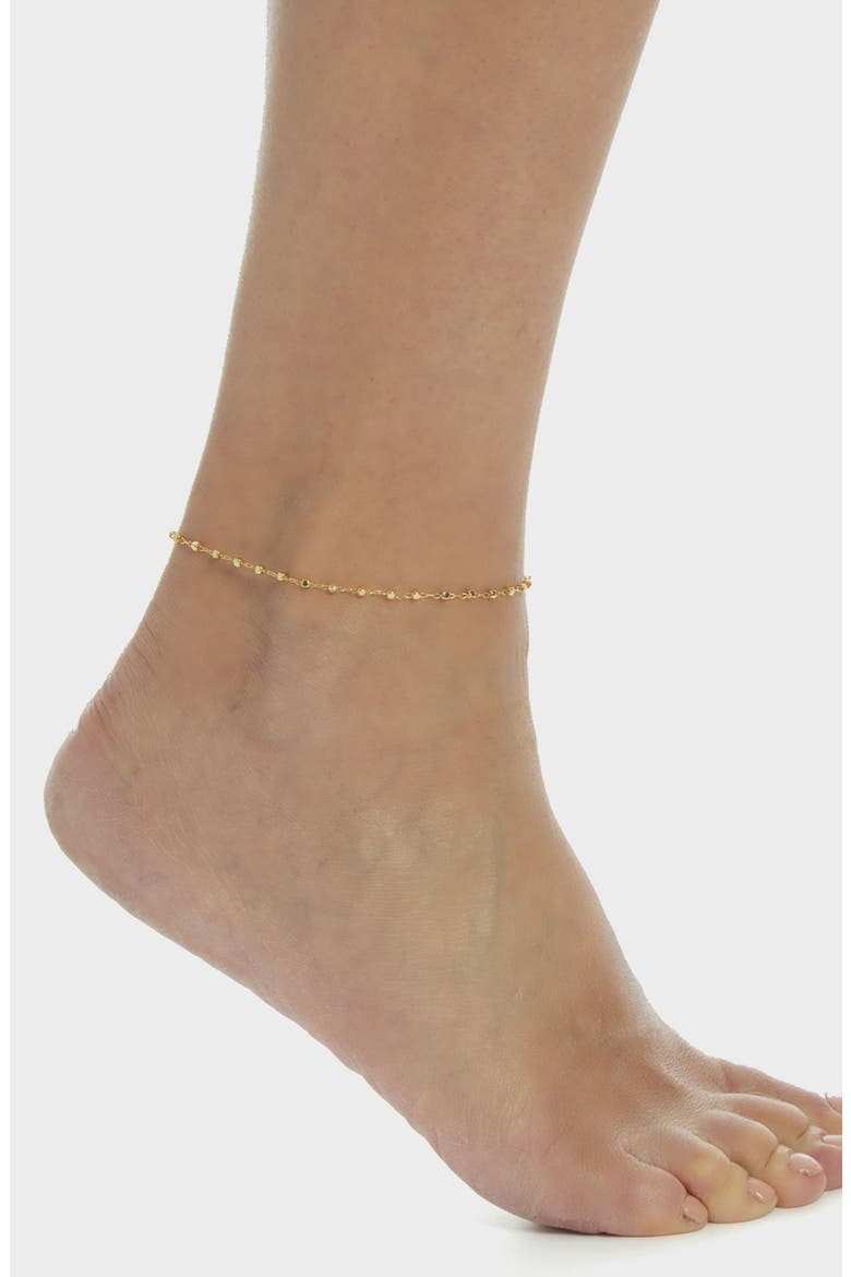 Beaded Chain Anklet, Alternate, color, GOLD