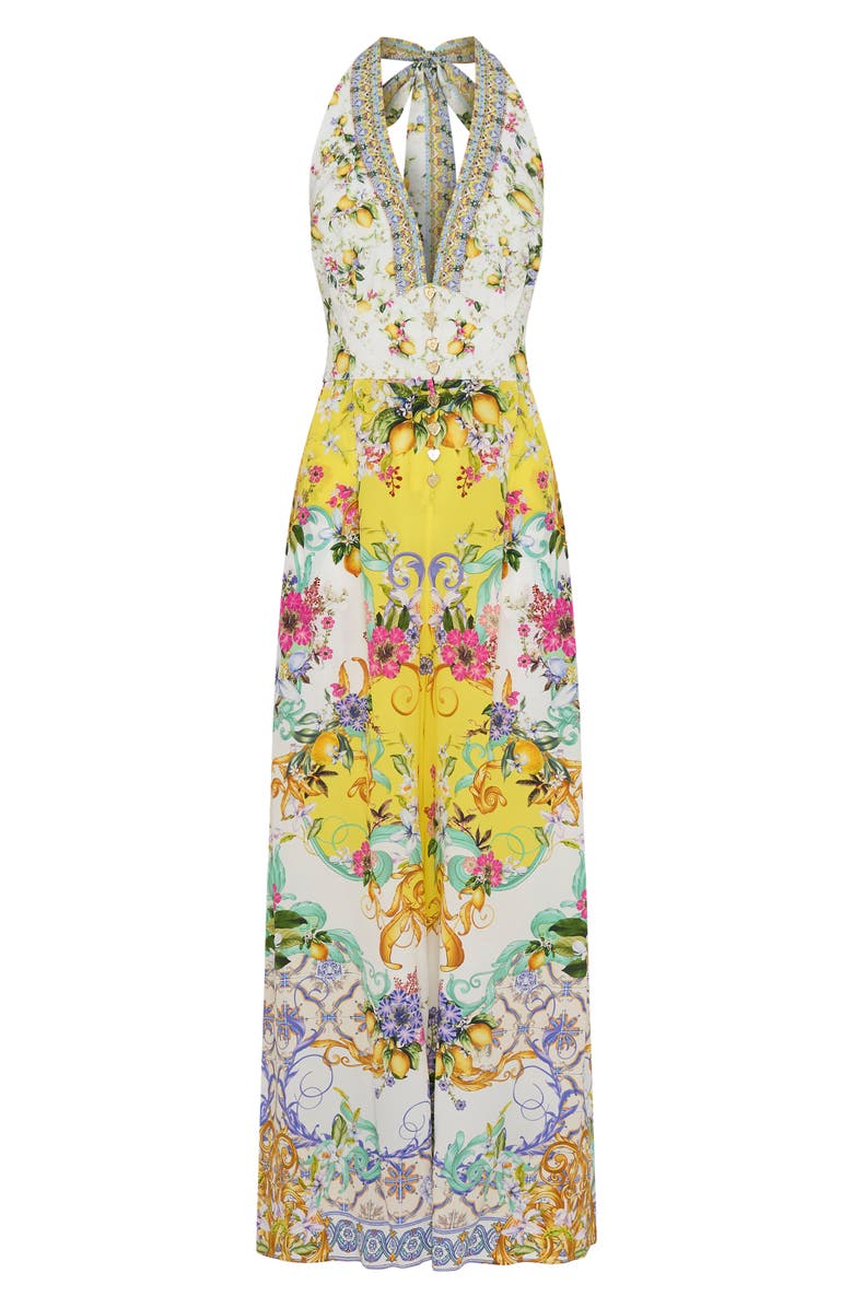 Camilla Caterina Spritz Halter Neck Silk Jumpsuit, Alternate, color, 