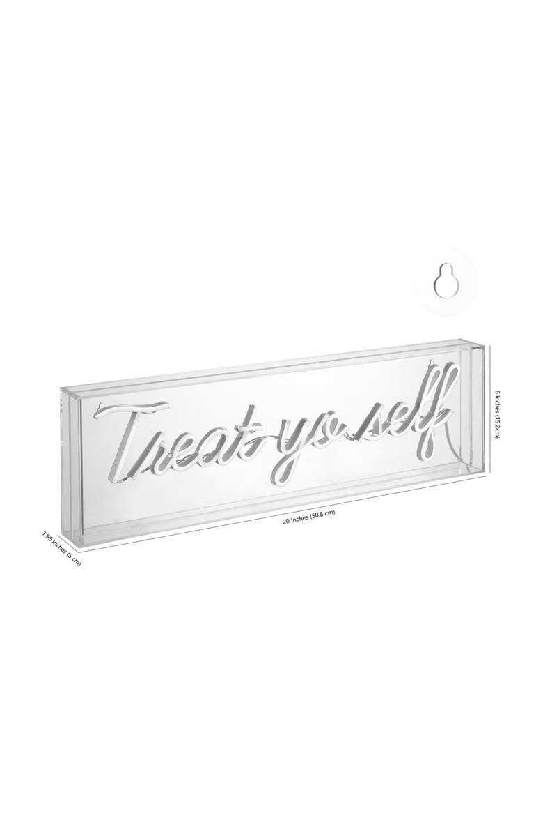 JONATHAN Y Treat Contemporary Glam Acrylic Box USB Operated LED Neon Light, Alternate, color, White