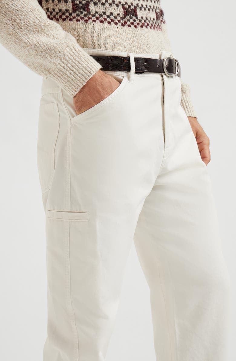 Brunello Cucinelli Gabardine trousers, Alternate, color, Ecru