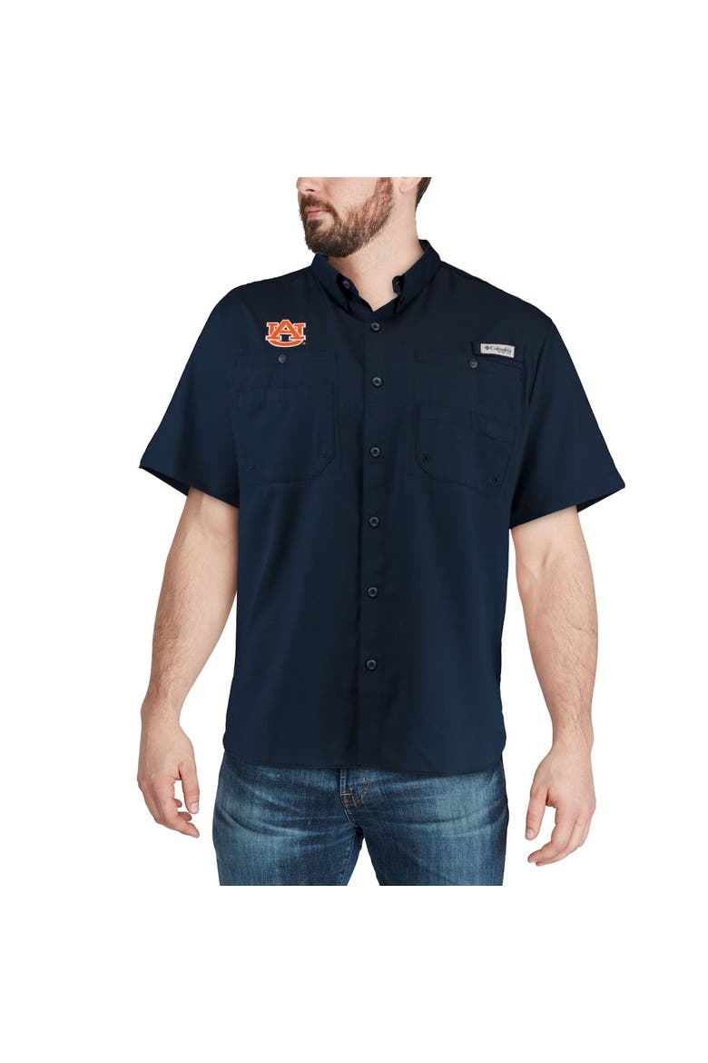 Men's Columbia Navy Auburn Tigers PFG Tamiami Shirt, Alternate, color, Navy