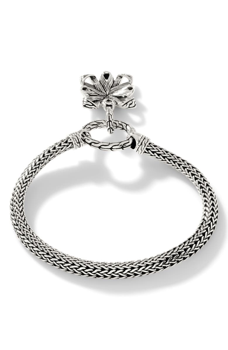 John Hardy Classic Chain Floral Pendant Rope Bracelet, Alternate, color, Silver
