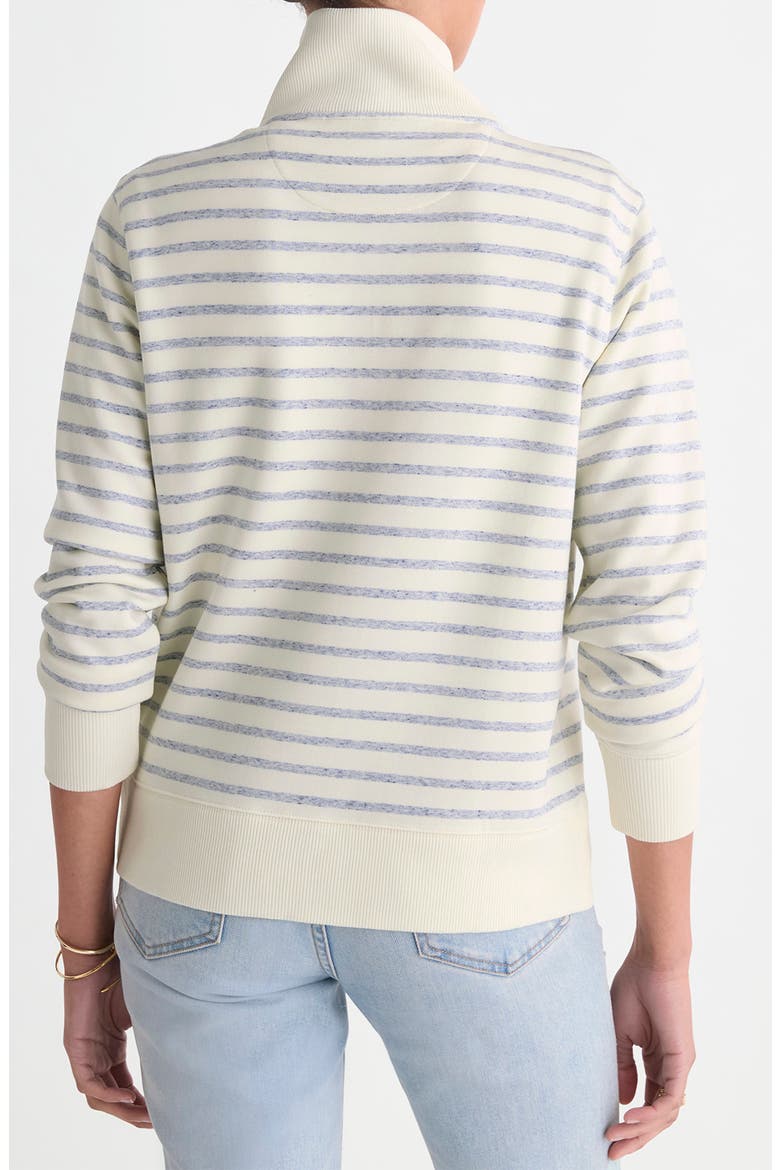 Striped Quarter-Zip Pullover, Alternate, color, MARSHMALLOW/ NAVY