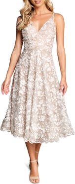 Dress the Population Elisa Embroidered Fit & Flare Midi