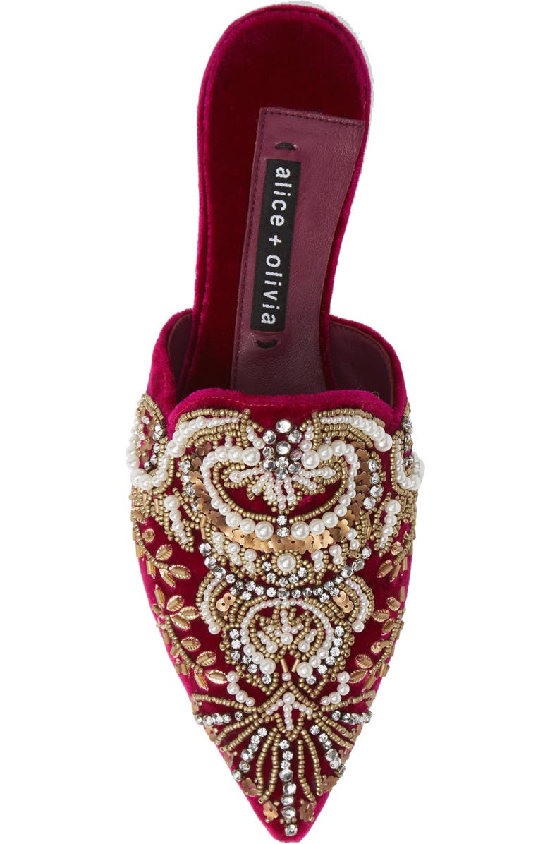 Alice + Olivia Urtin Embellished Loafer Mule, Alternate, color,
