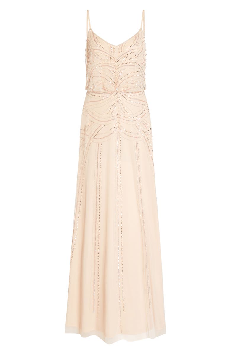 Adrianna Papell Beaded Blouson Gown, Alternate, color,