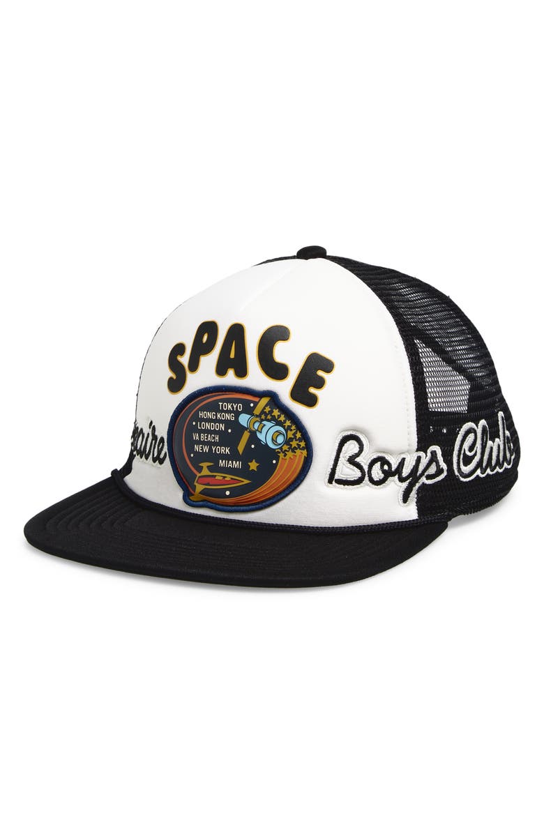Billionaire Boys Club BB Space Trucker Hat, Main, color, Black