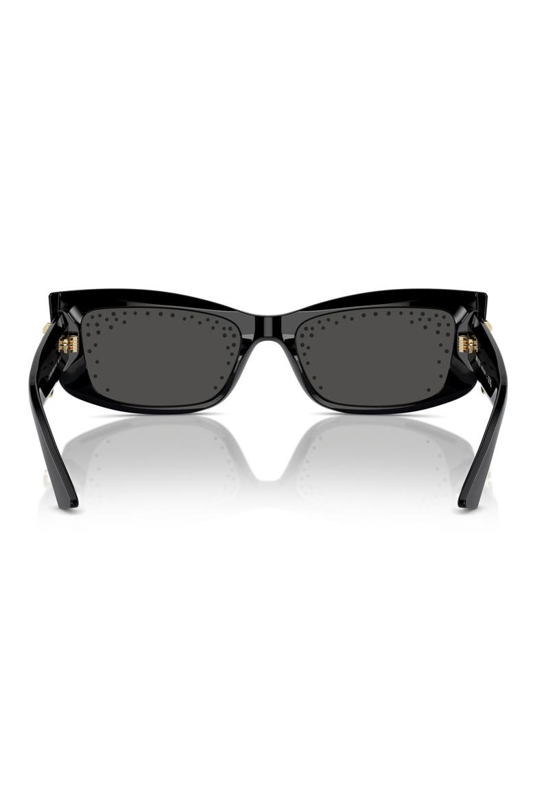 55mm Pillow Sunglasses, Alternate, color, BLACK / DARK GREY