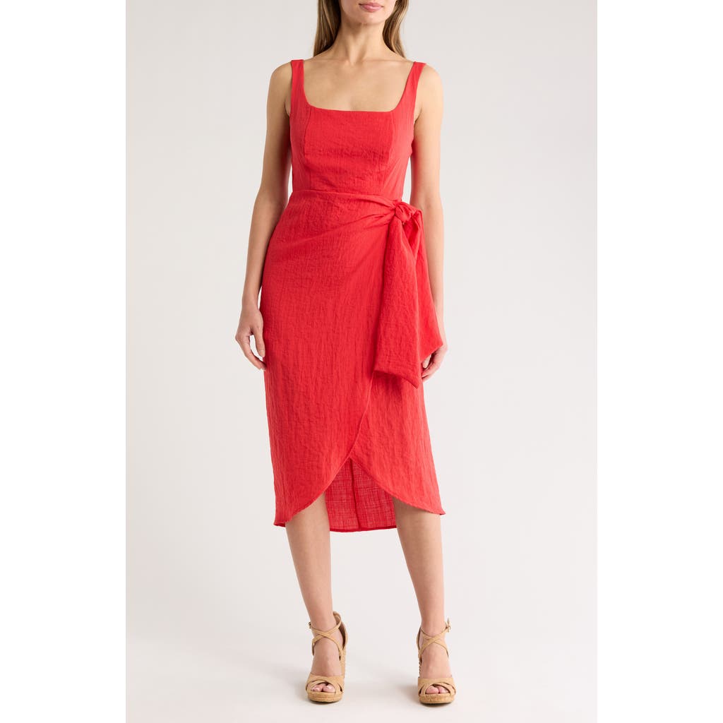 SAM EDELMAN SAM EDELMAN WRAP SKIRT SLEEVELESS MIDI DRESS