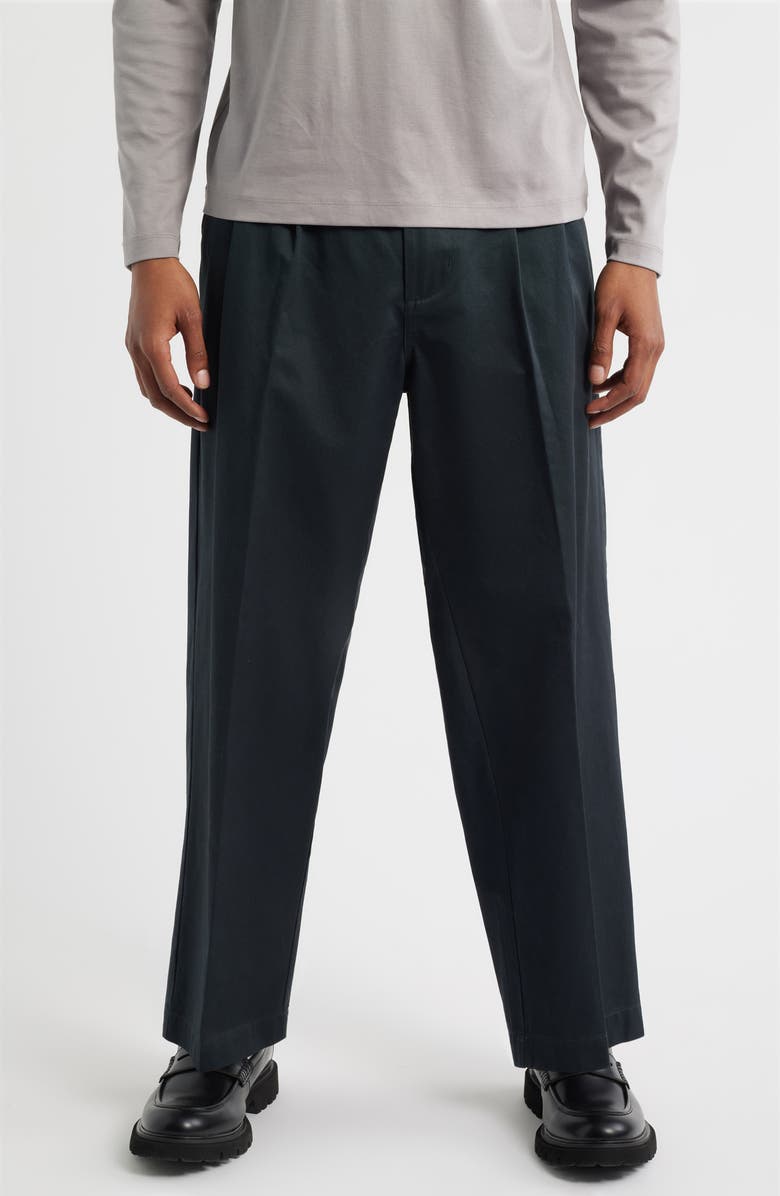 Obey Foster Pleated Twill Pants, Main, color, Black