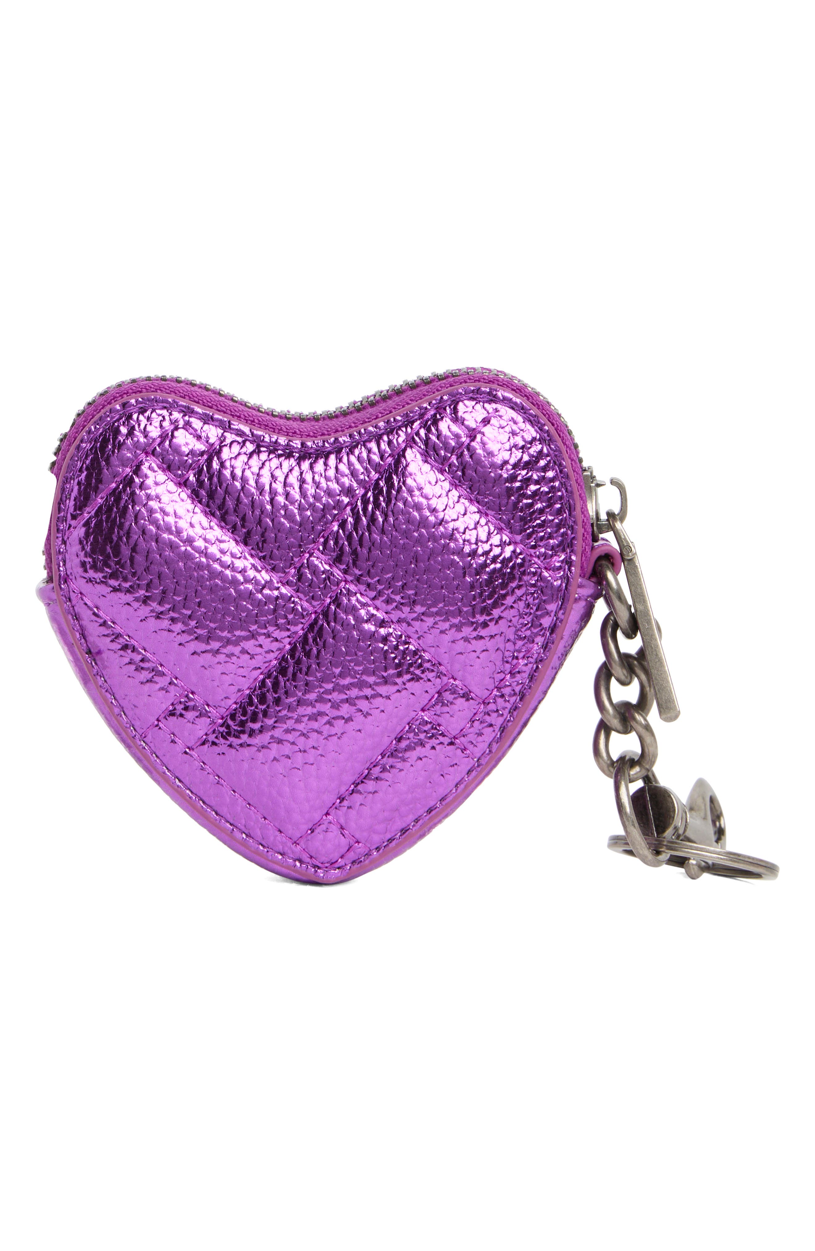 Kurt Geiger London Kensington Heart Charm Zip Pouch, Alternate, color, Purple