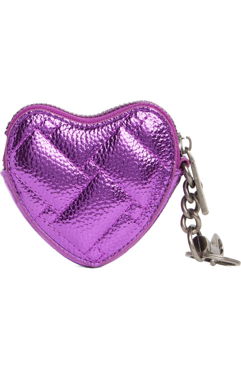 Kurt Geiger London Kensington Heart Charm Zip Pouch, Alternate, color, Purple