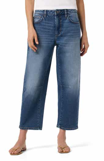 High Waist Crop Barrel Leg Jeans