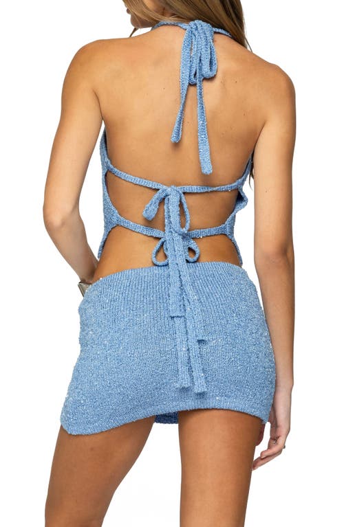EDIKTED EDIKTED SHAYLEE SEQUIN HALTER CROP SWEATER TANK