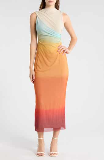 Desigual Ruched Ombré Maxi Dress