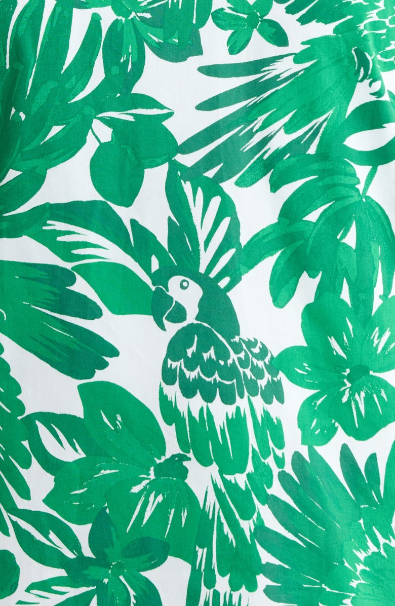 SUGARLIPS Masey Tropical Lerry Cotton Shift Minidress, Alternate, color, White-Greens